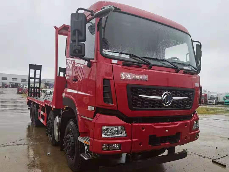 國六東風D7V牌前四後八平板運輸車